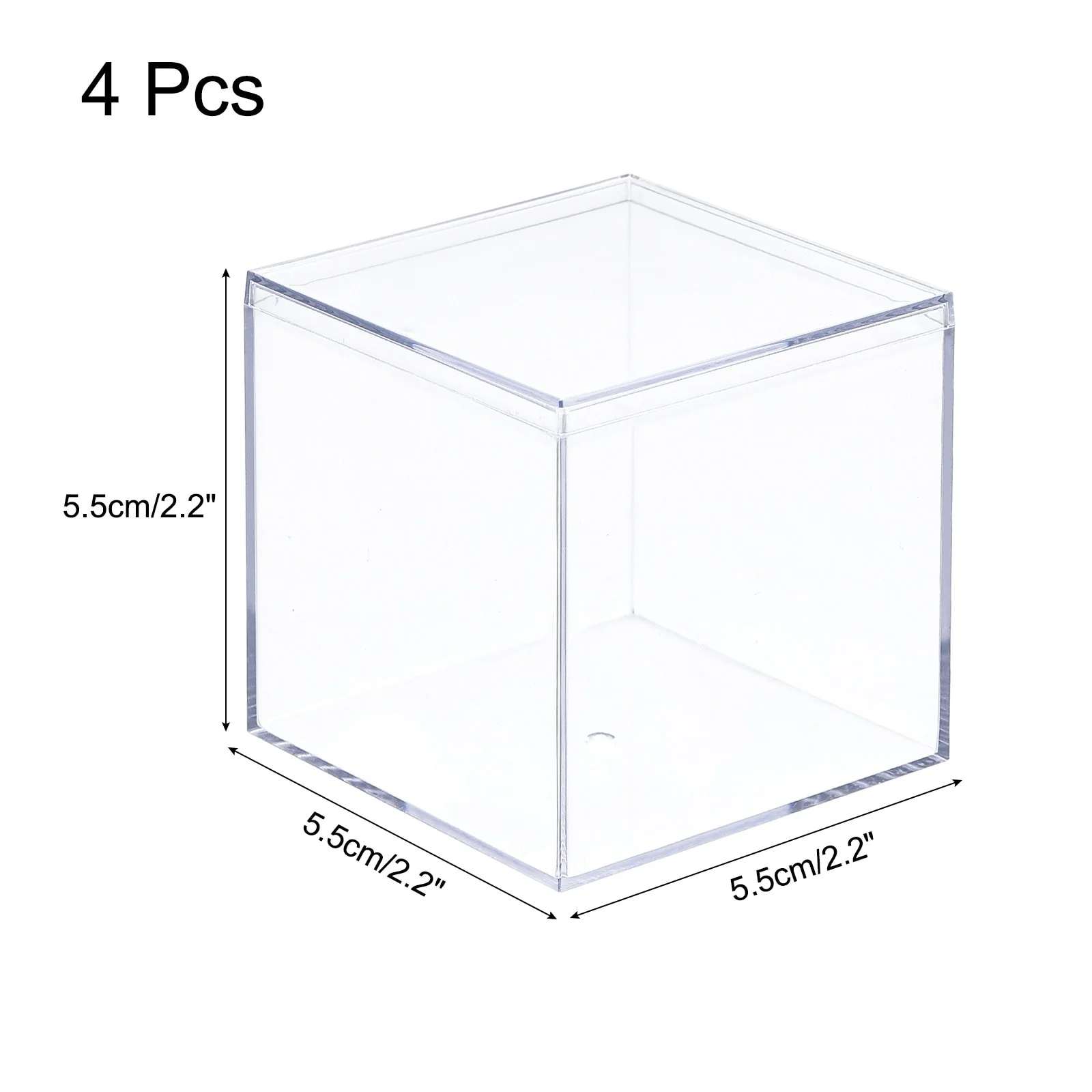 Acrylic Storage Box Square Display Case with Lid, Container Box - Clear