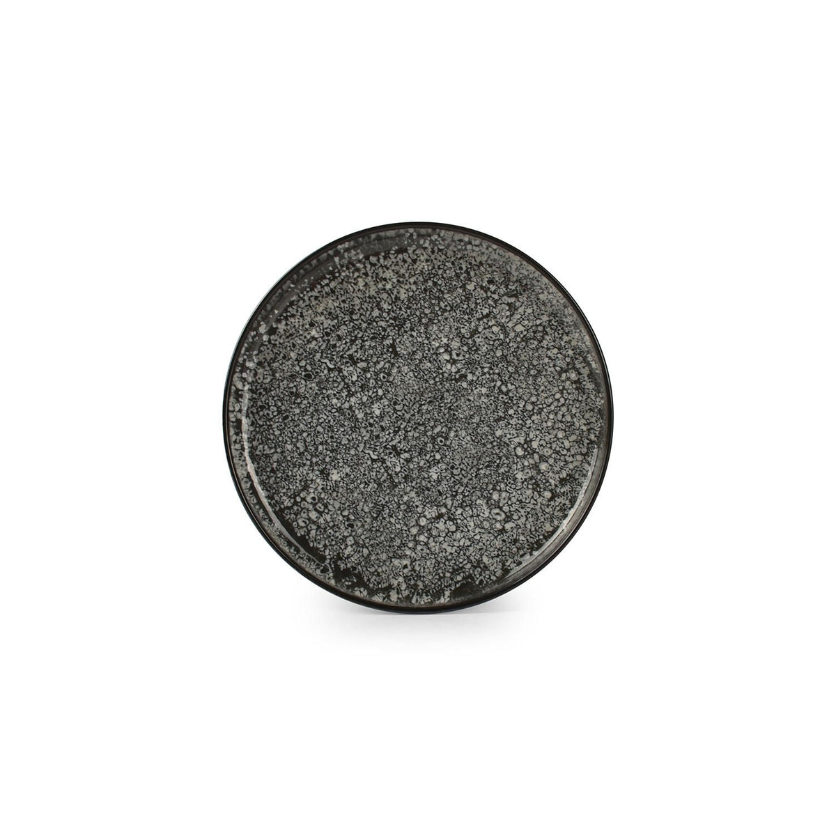Ona - Plat bord 20cm zwart Gravel - Set van 6
