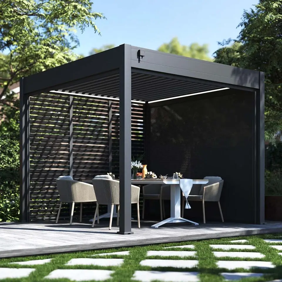 Garden Impressions Pergola windscherm rolgordijn 249x236cm - antraciet