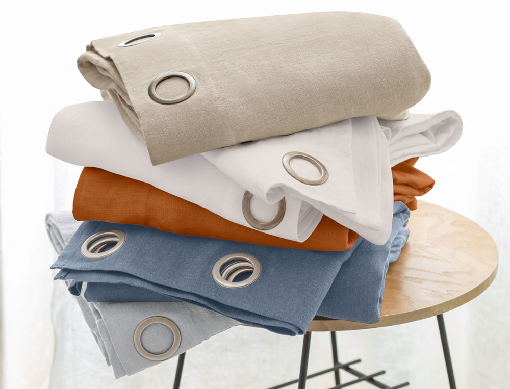 Pack de 2 rideauxLin lavé prestige