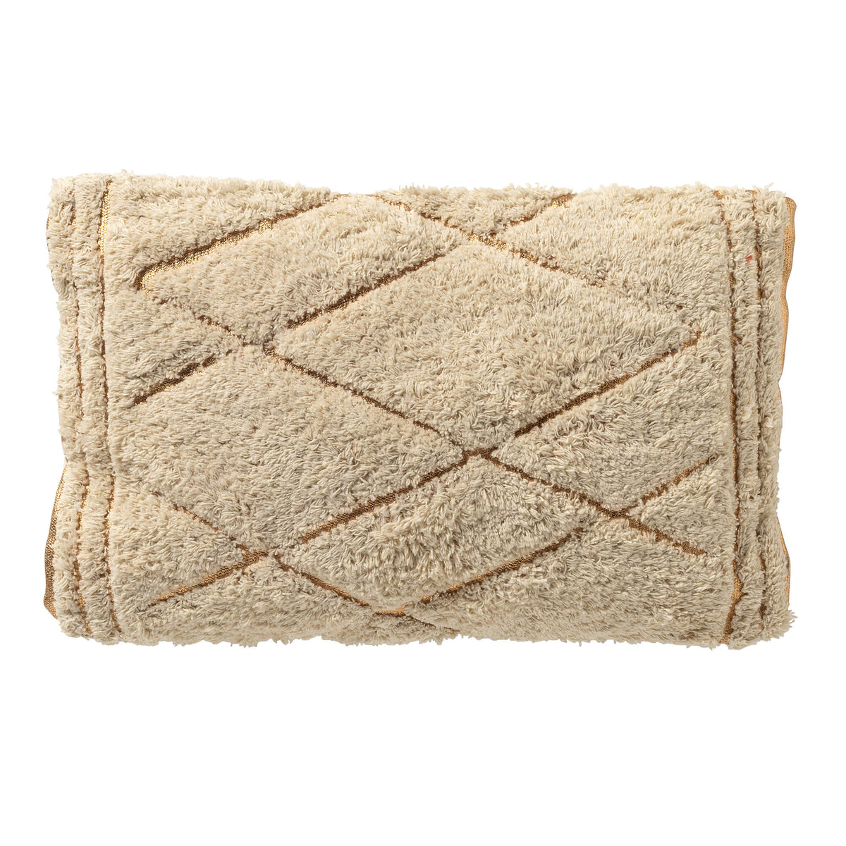 DUUK - sierkussen 30x50 cm - 100% katoen - gouddetail - Tofu - beige