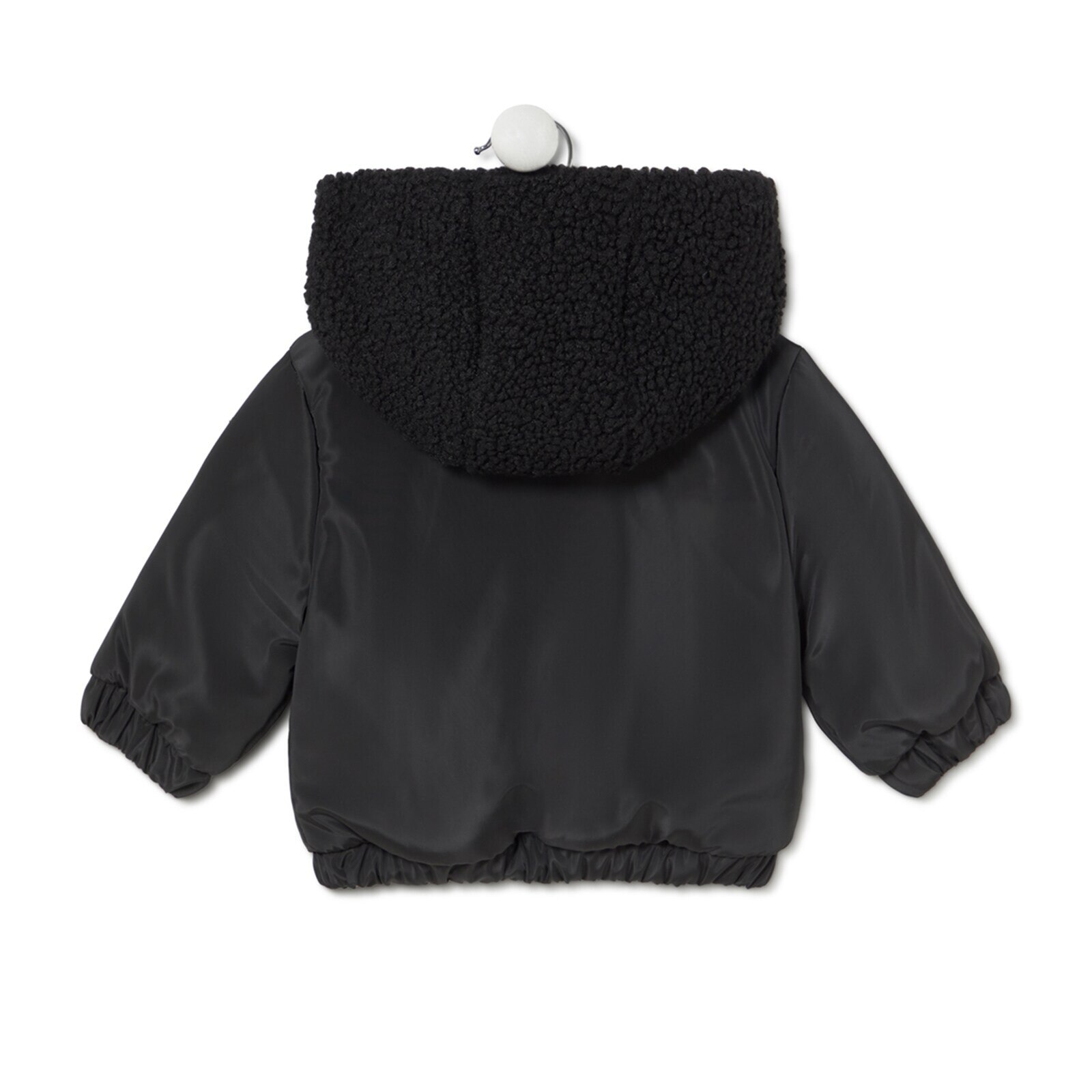 Abrigo con capucha Party negro