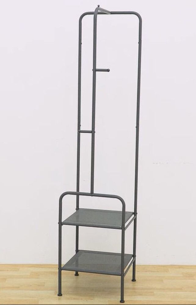 KLESHYLLE MED HYLLE I METALL 171X40CM SVART
