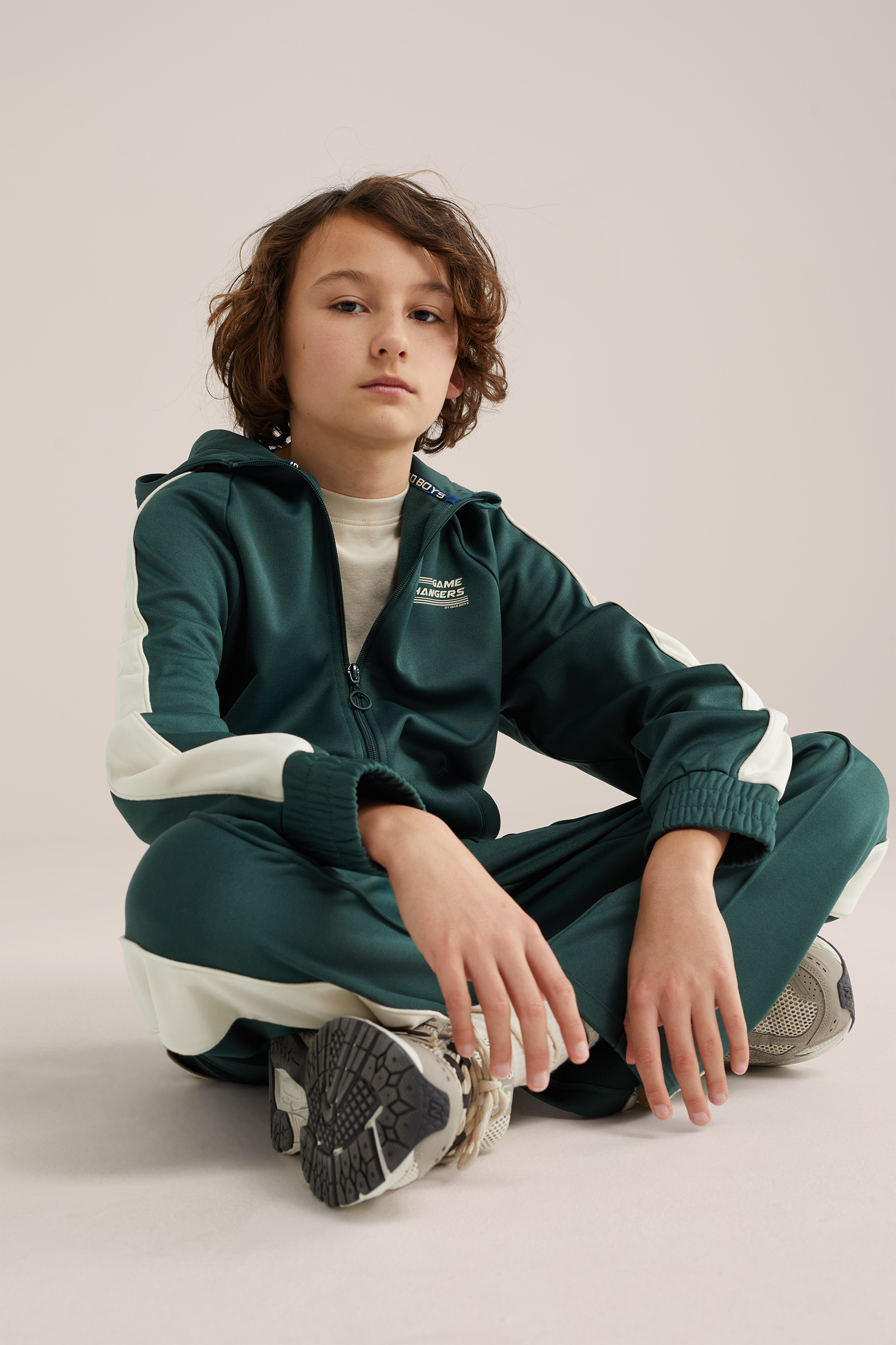 Jongens sweat vest met capuchon van technische stof