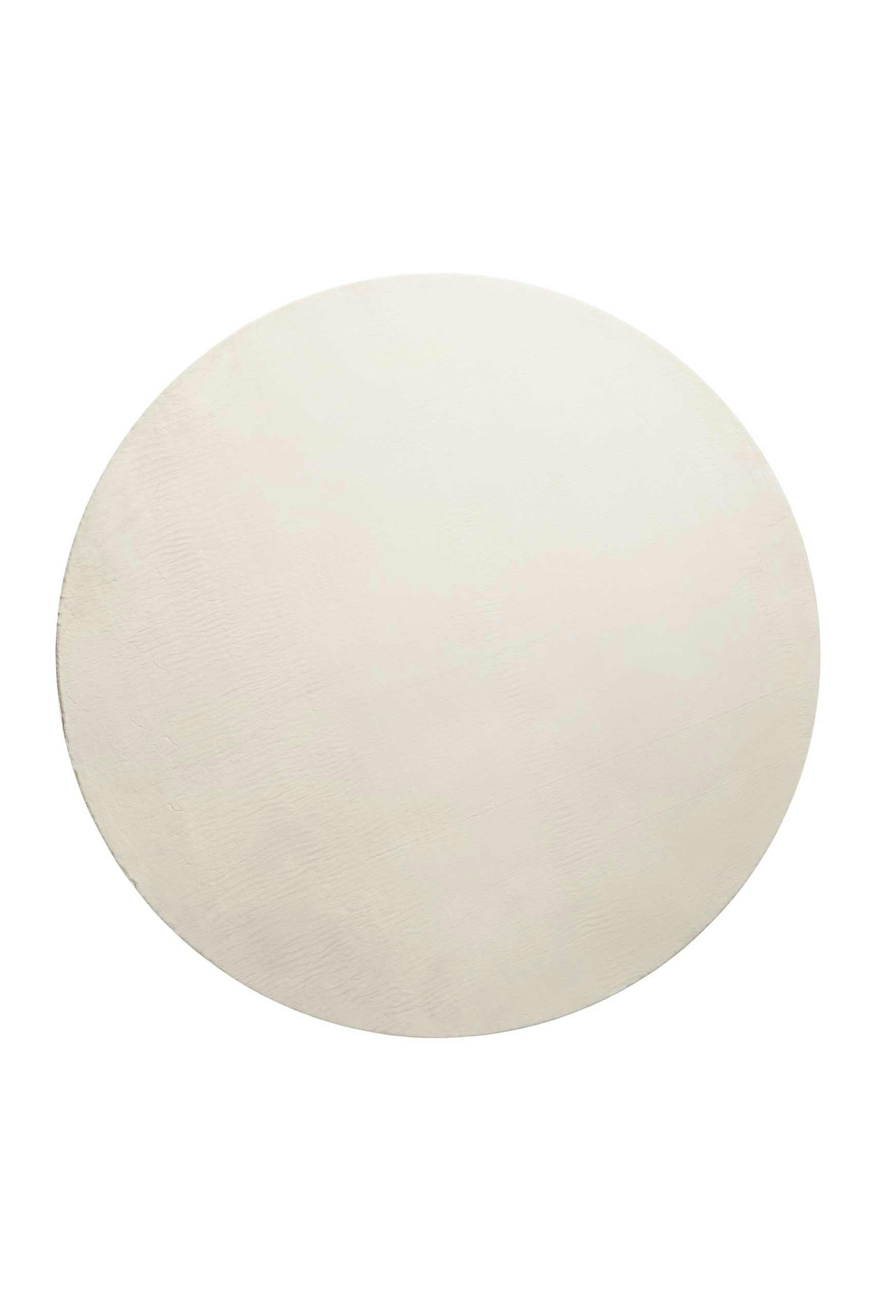 VILLA ROSSO - Tapis rond tufté mèches rases (15 mm) écru 120 D