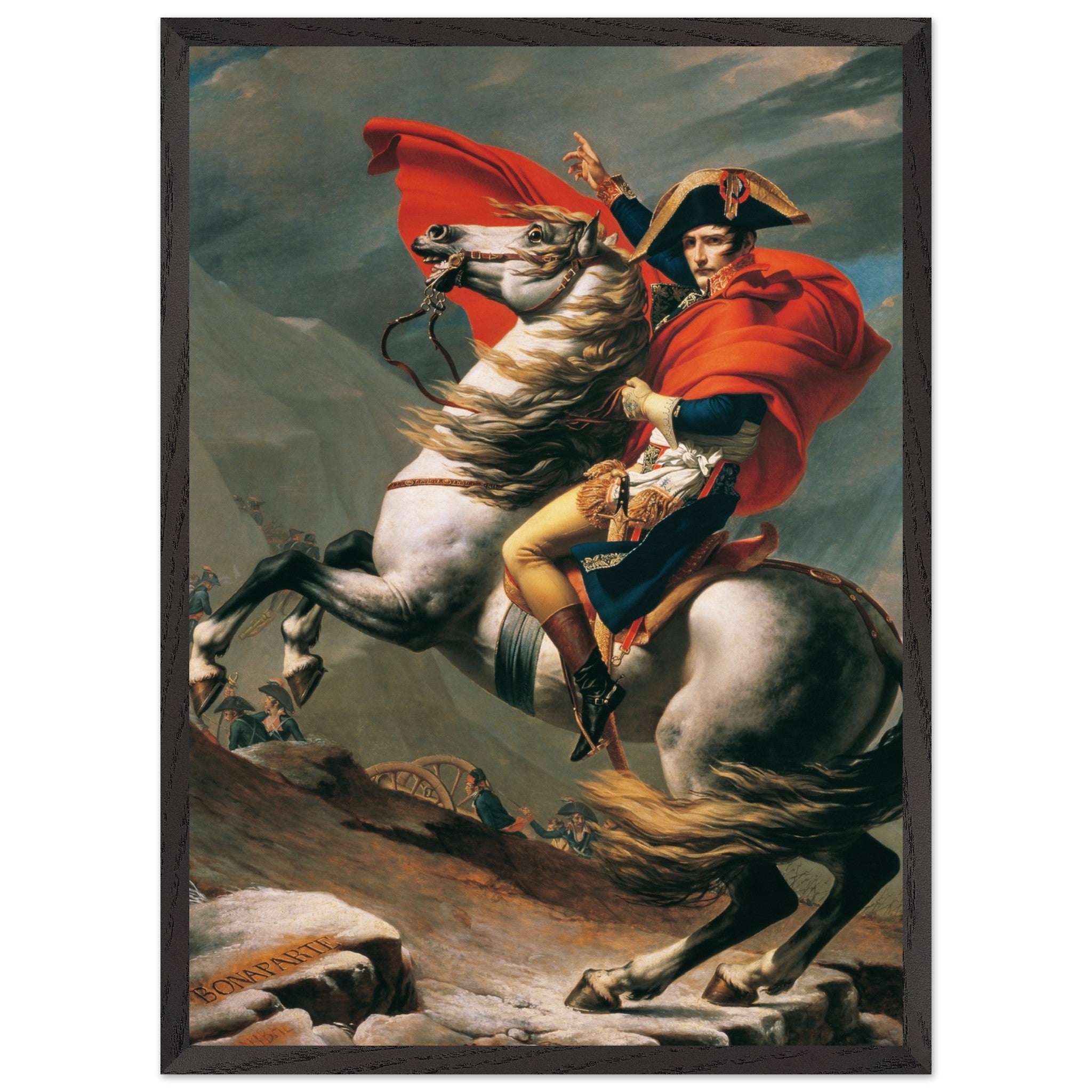 Artfulprints Poster met Lijst Jacques Louis David - Napoleon Bonaparte  - 50x70 cm - Meerkleurig