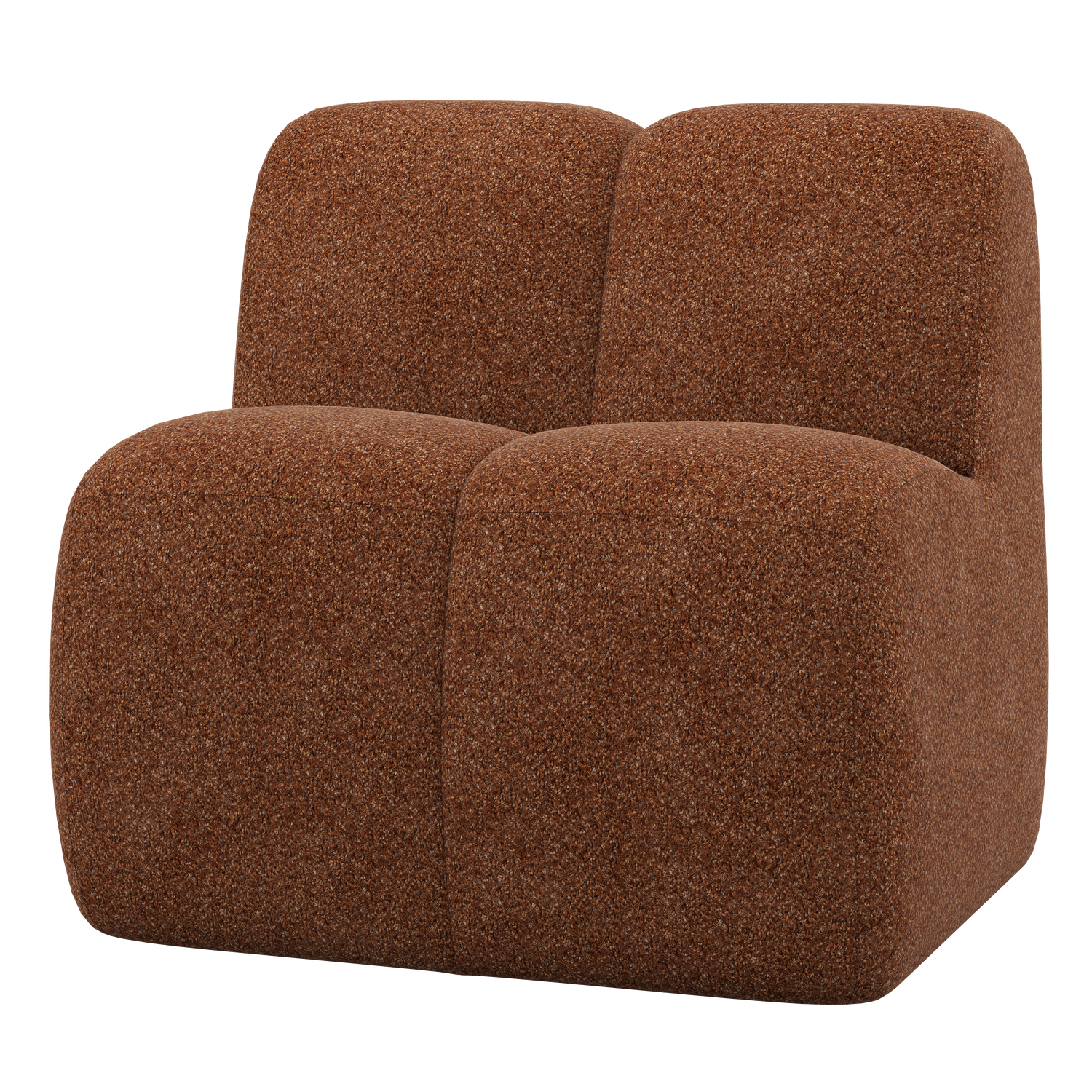 WOOOD eetbankje 84 cm met rugleuning Mojo - Wollig - Roestbruin