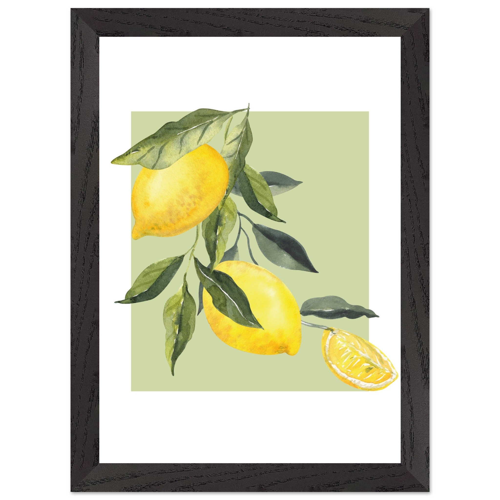 Artfulprints Poster met Lijst Fruits - Lemon tree symphony  - A4 21x29.7 cm - Groen