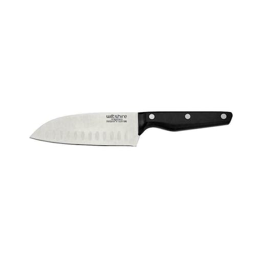 New Wiltshire Staysharp 15Cm Triple Rivet Santoku Knife With Sharpener