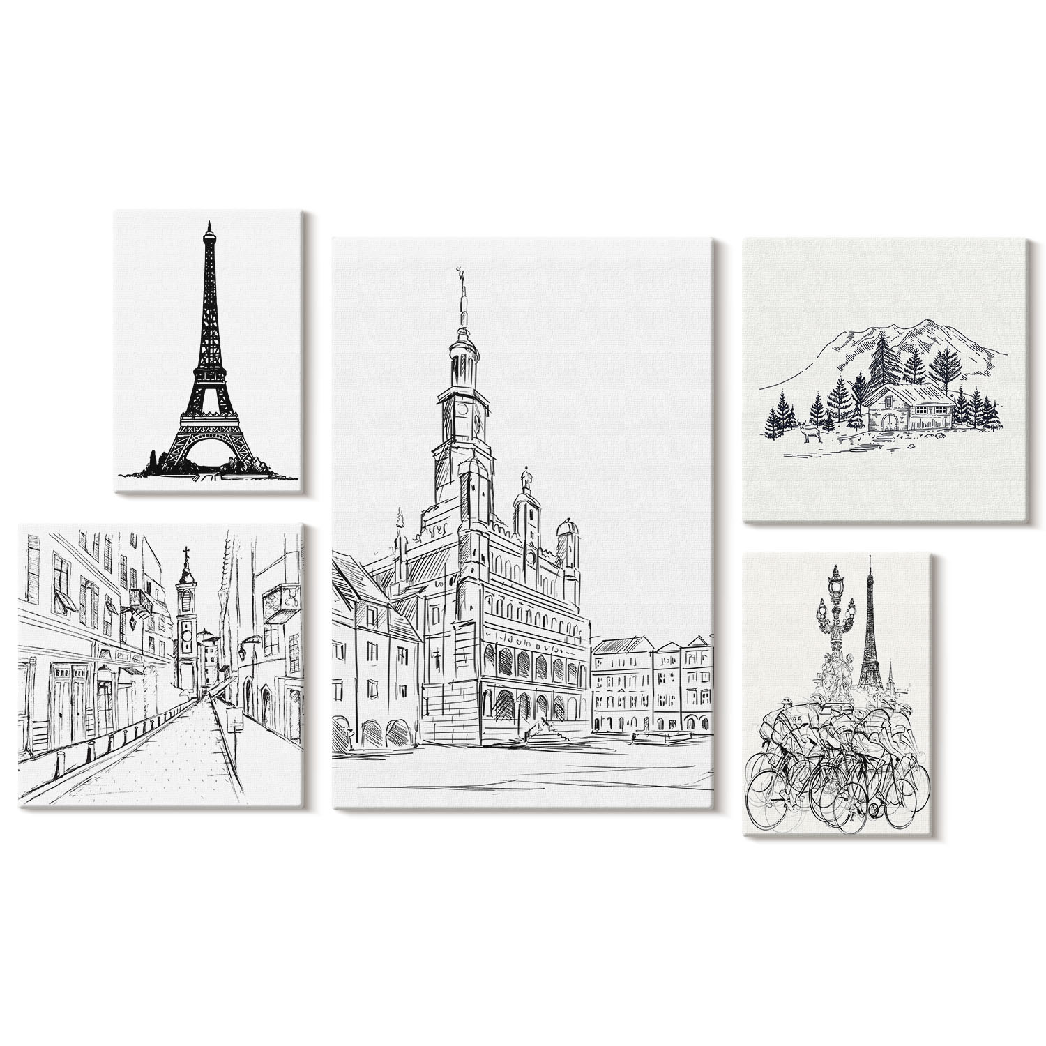 Obraz canvas 5 części Miasta i architektura|20x30, 30x30, 40x60|Wallfluent