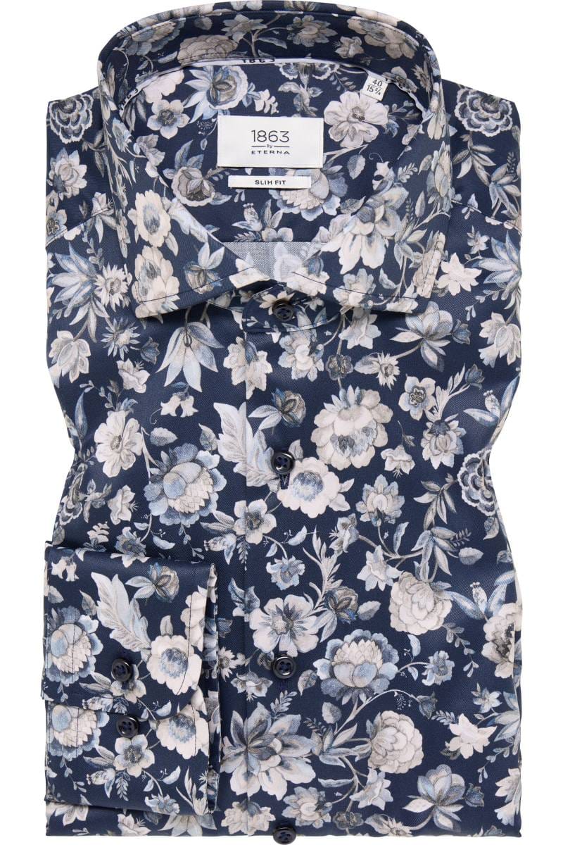 ETERNA 1863 Slim Fit Hemd marine, Bedruckt