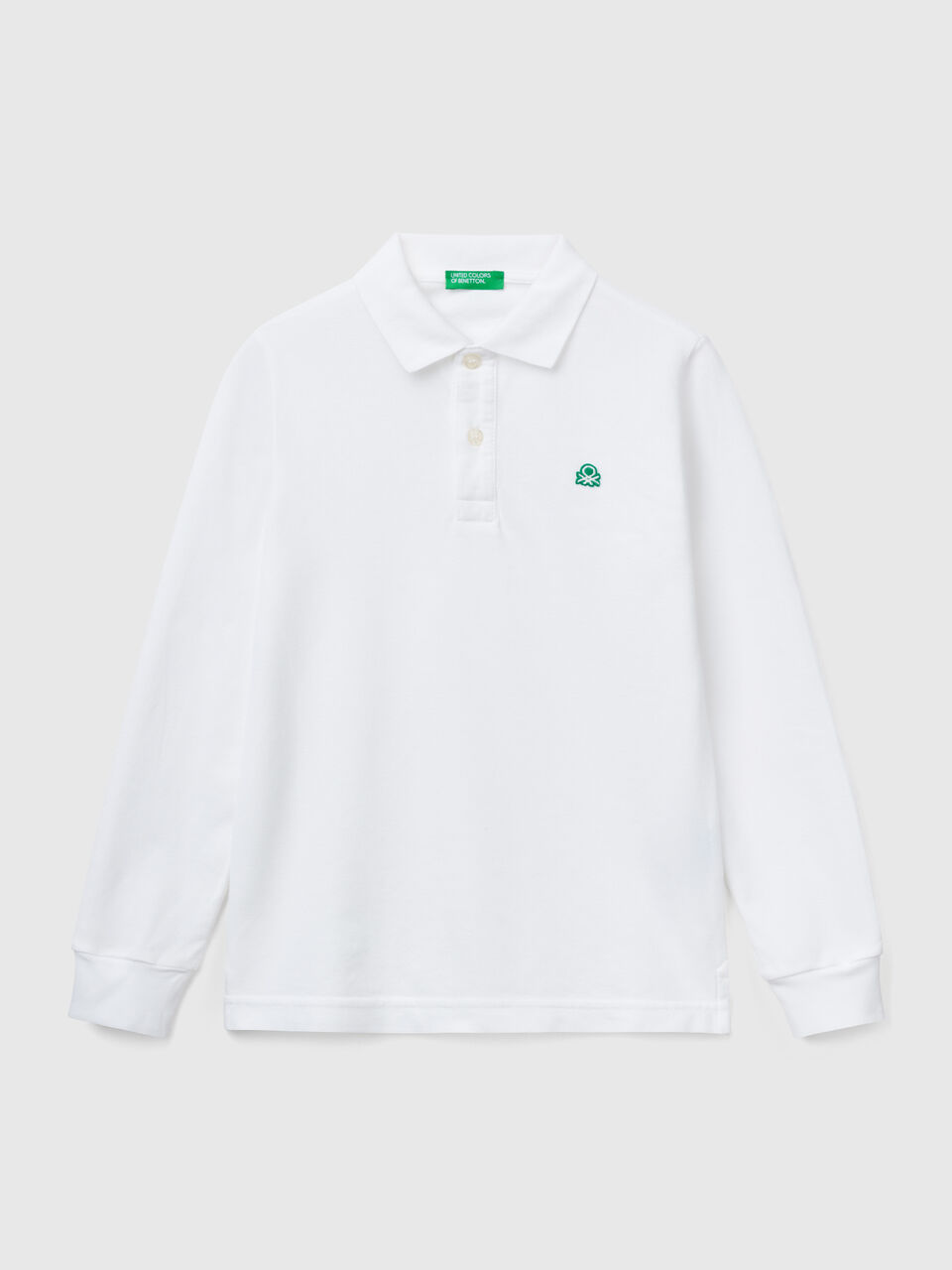 Long sleeve polo in cotton