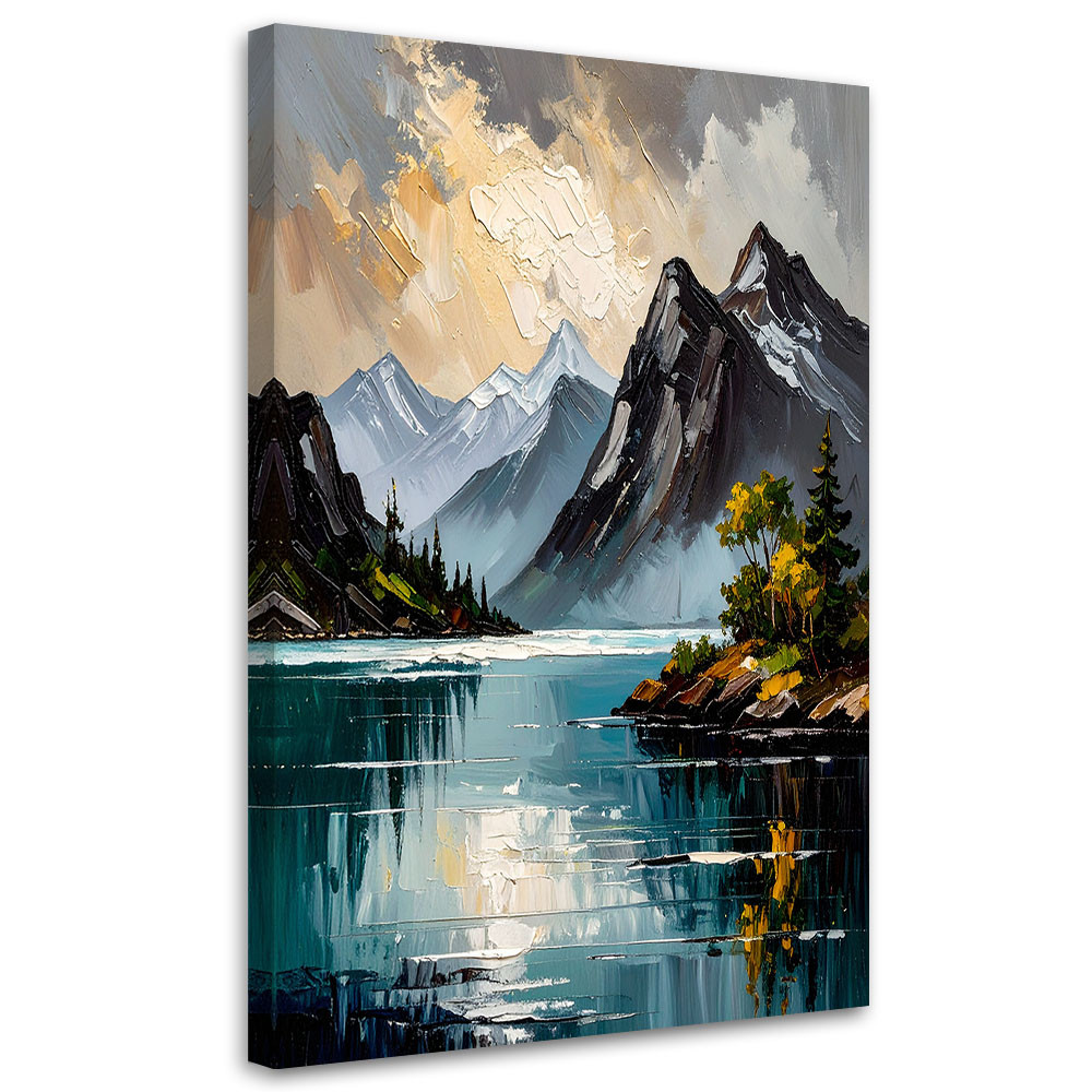Feeby Obraz do salonu sypialni, Krajobraz Jezioro Góry Natura 40x60