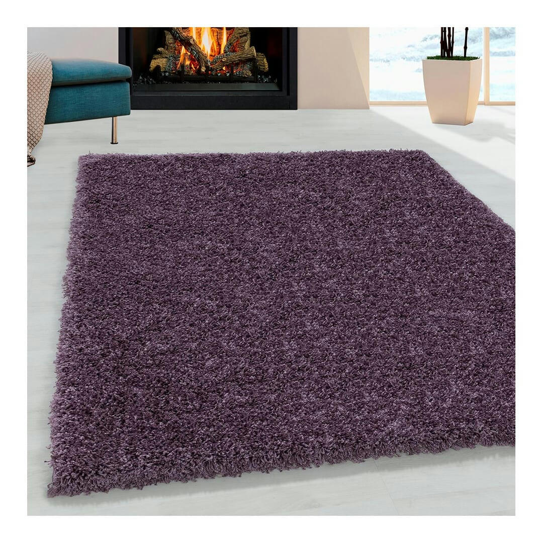 GADOL - Tapis uni design en polypropylène violet 80x250