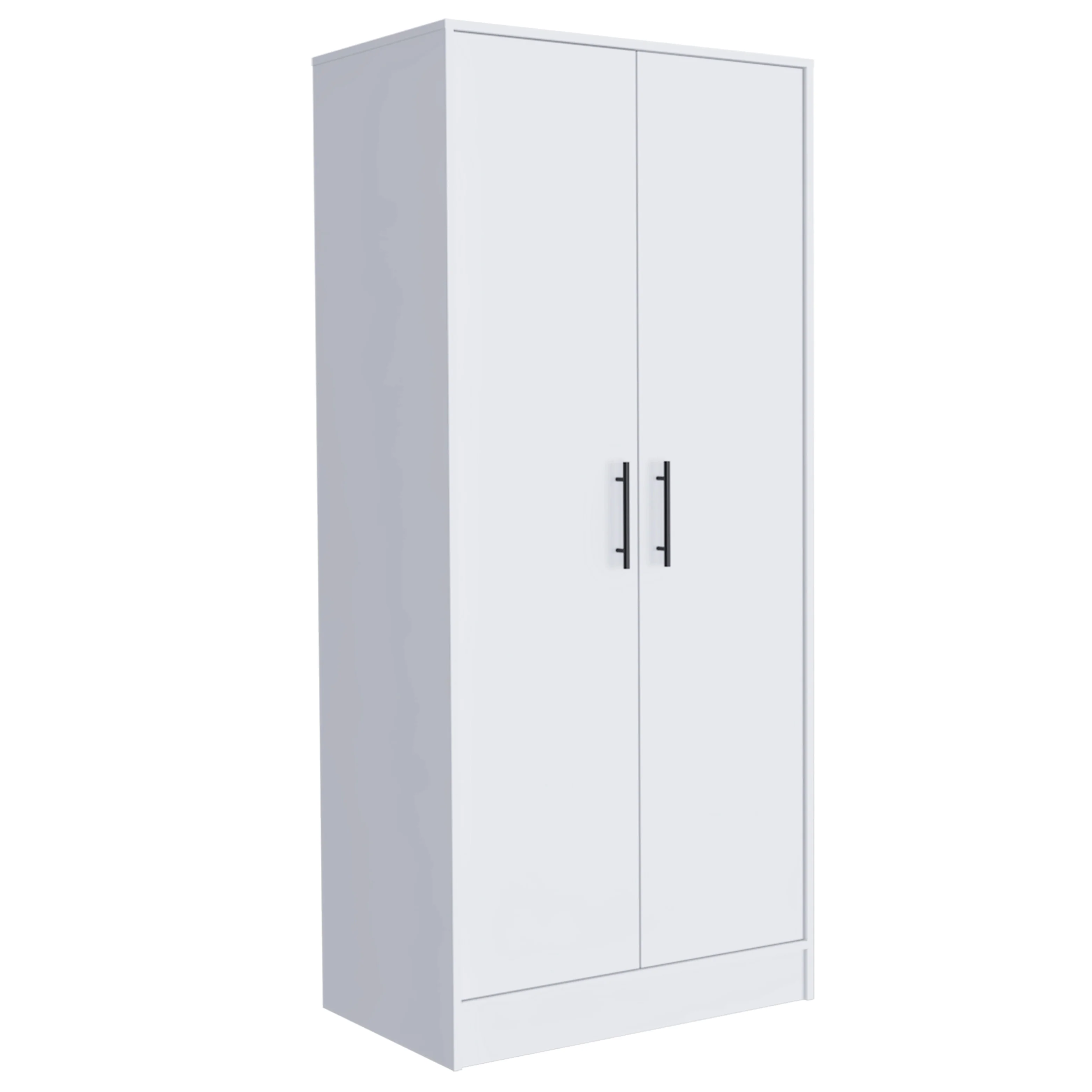19.7 Modern Double-door Armoire with Two Shelves and One Drawer for Bedroom