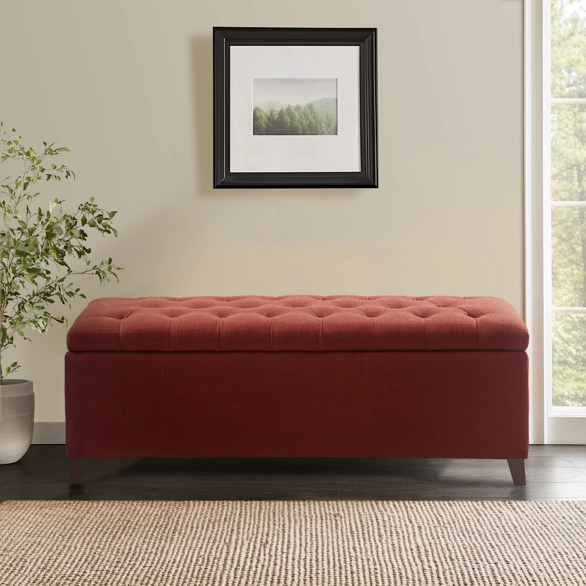Madison Park Sasha Tufted Top Upholstered Storage Bench
