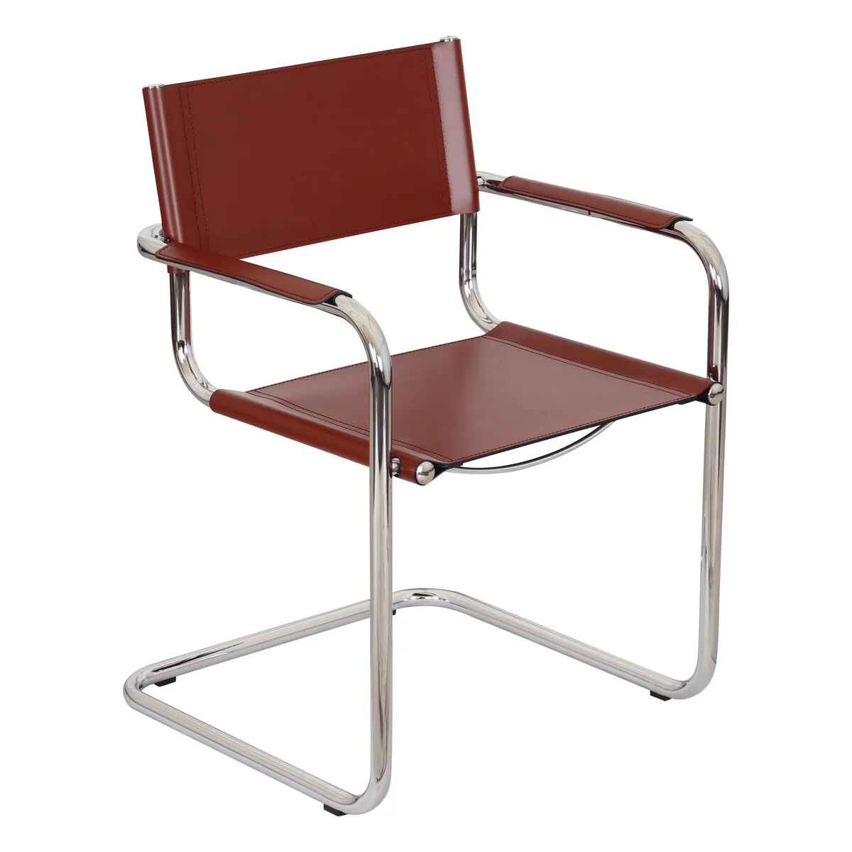 Breuer Chair Company Mart Stam Cantilever Armchair Arm Chair w/ Chrome Frame (Various Bonded Leather Colors)