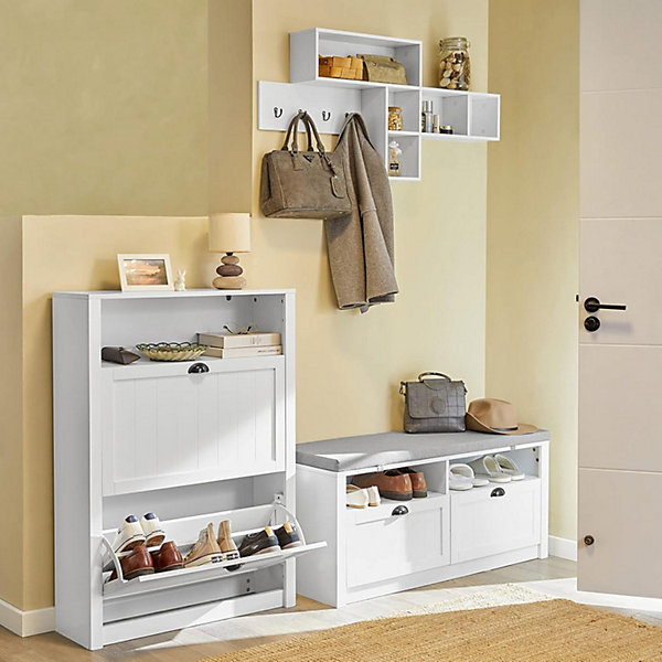 Meuble de Rangement à Chaussures Armoire à Chaussures 2 abattants, FSR87-W, SoBuy