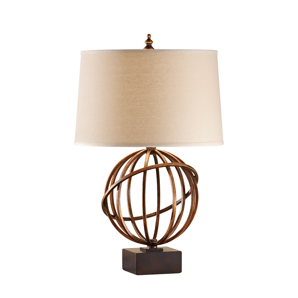 Lampa stołowa z abażurem złoto-kremowa Spencer 1xE27x60W wys:58cm Feiss