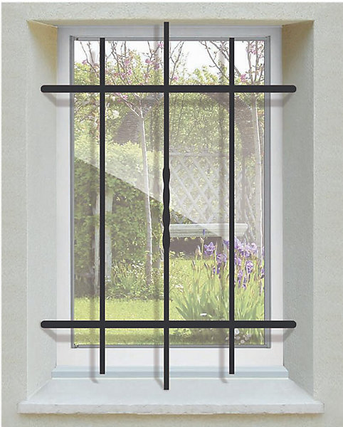 Grille de Defense Droite Torsadee pour Fenetre H 115 cm x L 140 cm (côte tableau)