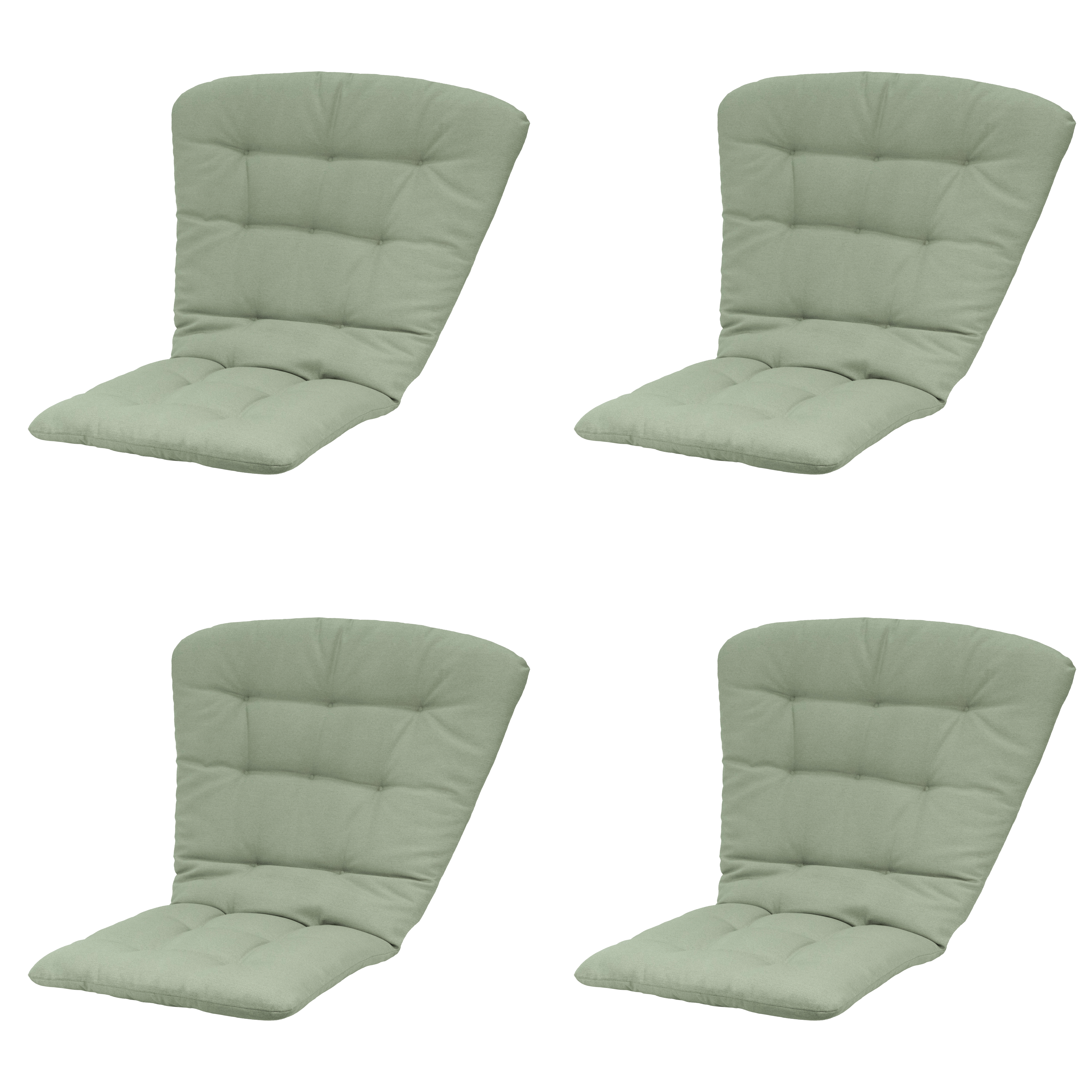 Madison tuintstoelkussen hoge rug Napels - groen - 125x82x6cm - set van 4
