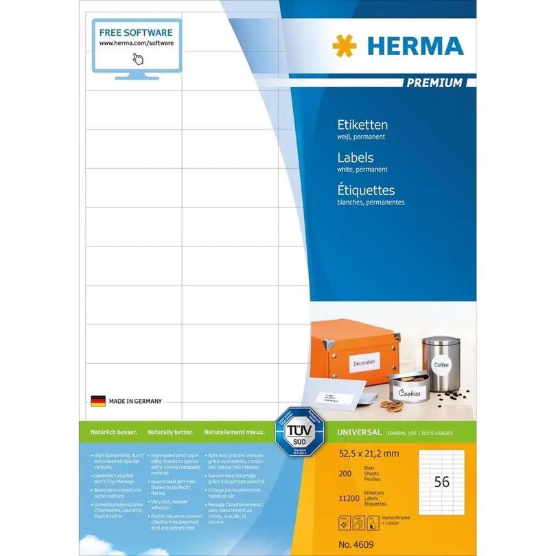Etiketten 200er-Set Universal-Etiketten Premium