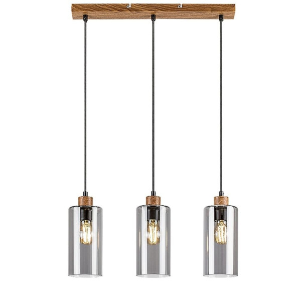 Lampa wisząca dąb-kolor dymny Tanno 3xE27x40W wym: 150x48x10 cm Rabalux