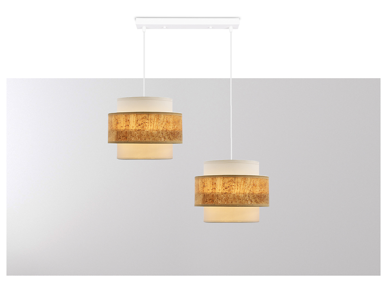 Lampa wisząca Cork 2-punktowa biała