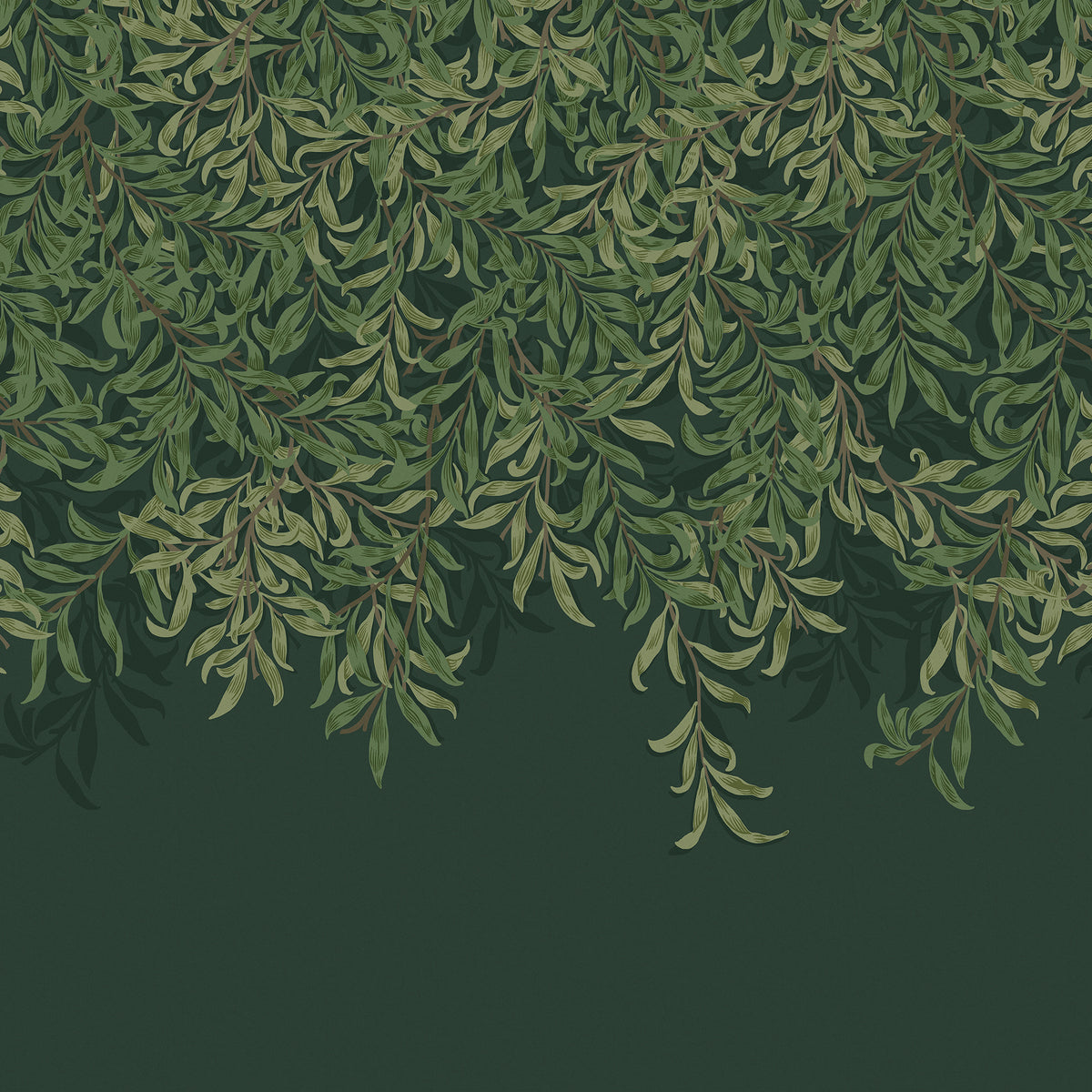 William Morris at Home Fotobehang - Willow Bough Deep Green - 400x250 cm