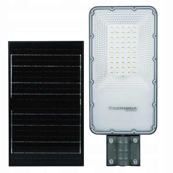 Lampa uliczna Germina 100W solarna latarnia LED z pilotem   słup 1kpl.