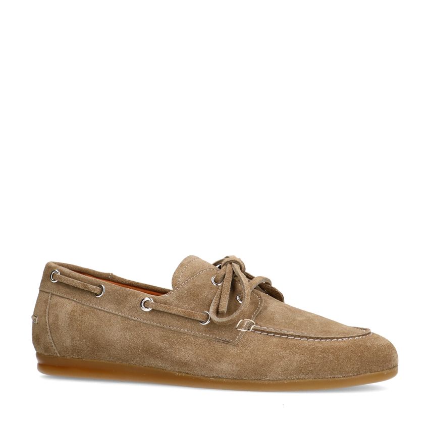Manfield Beige suède bootschoenen