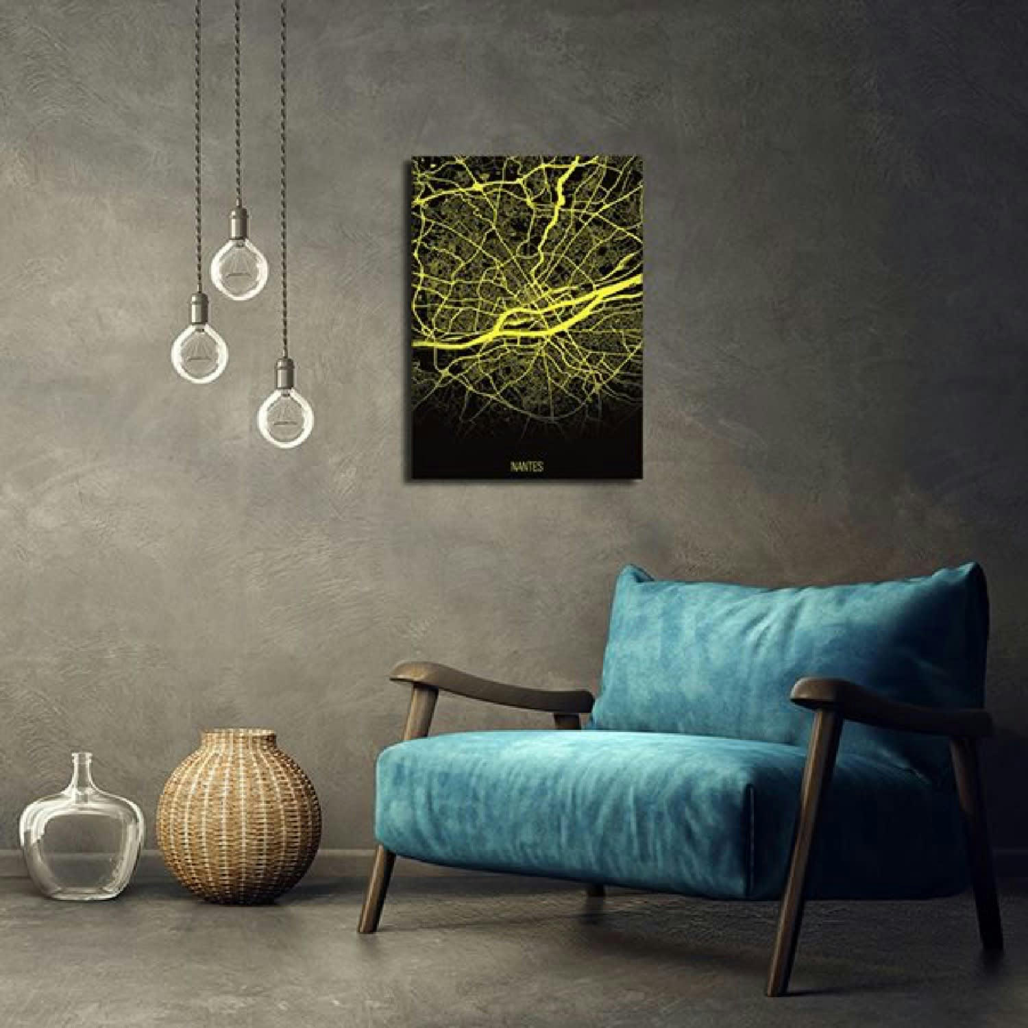 CARTE - Tableau métal carte Nantes 32X45