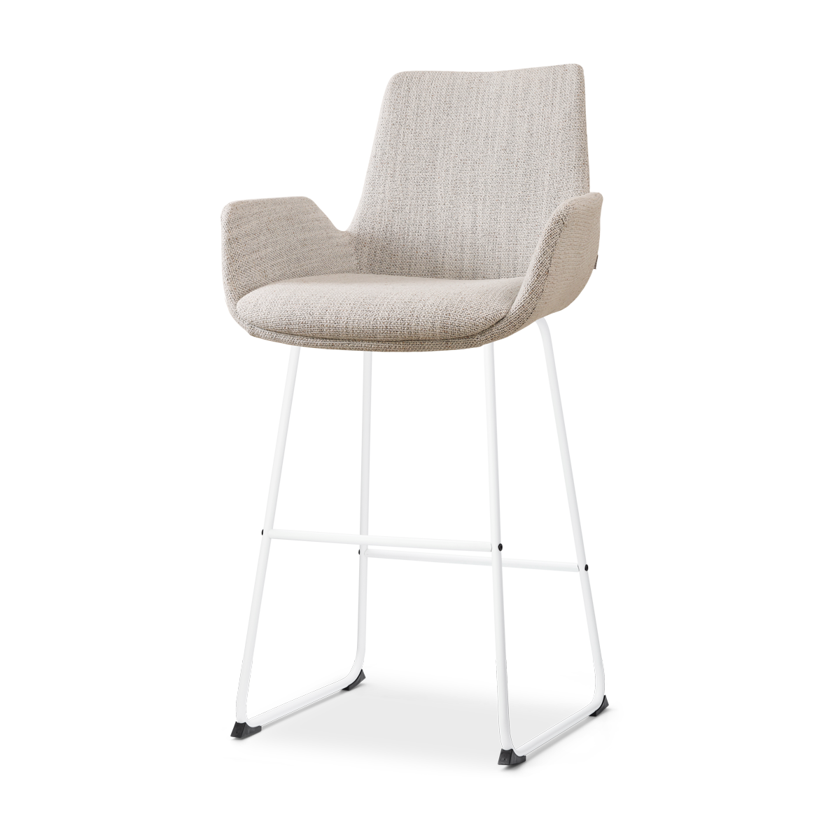 Nolon Nino-Eef Barkruk Beige Gemêleerd - met Armleuning - Wit - 75 cm