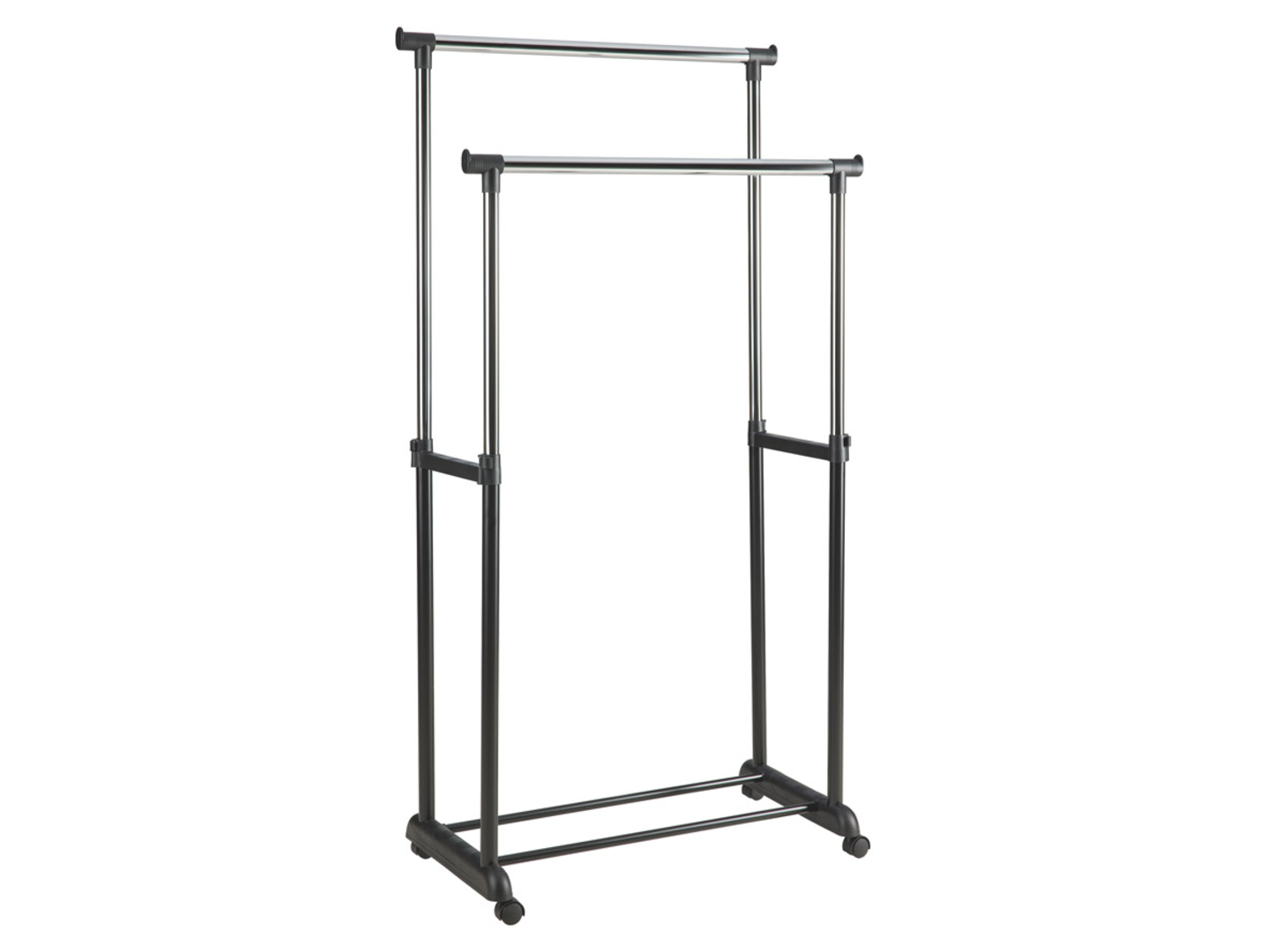 Wieszak podwójny James 84 cm mobilny i regulowany czarny