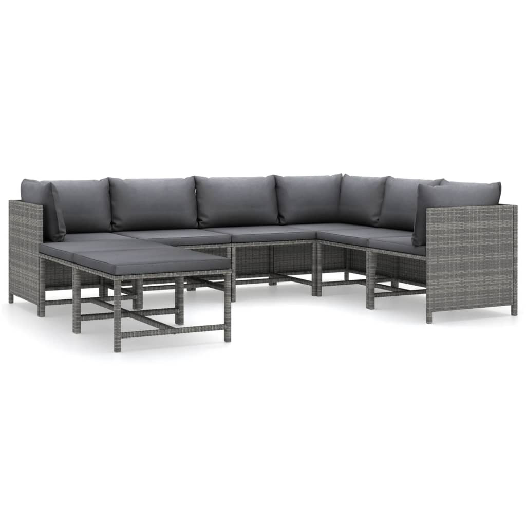 Zestaw wypoczynkowy do ogrodu Szary Technorattan 3x sofa narożna   3x
