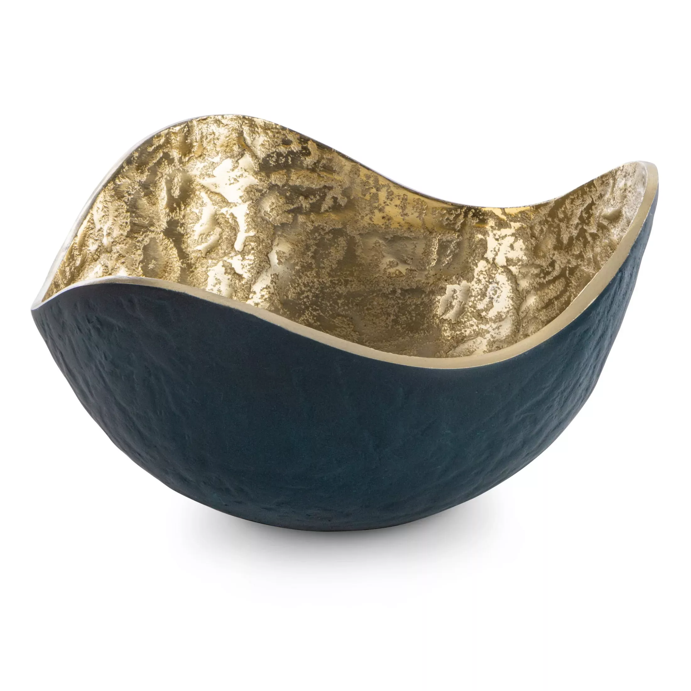 Misa metalowagranatowo-złotao falujących brzegach średnica 25x13 cm PEDRO