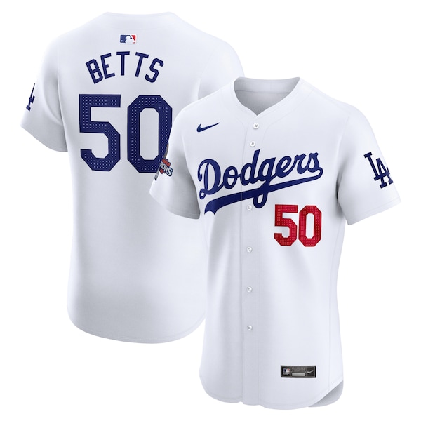 Mookie Betts Los Angeles Dodgers Nike 2024 World Series Champions Home Elite Player Jersey - White