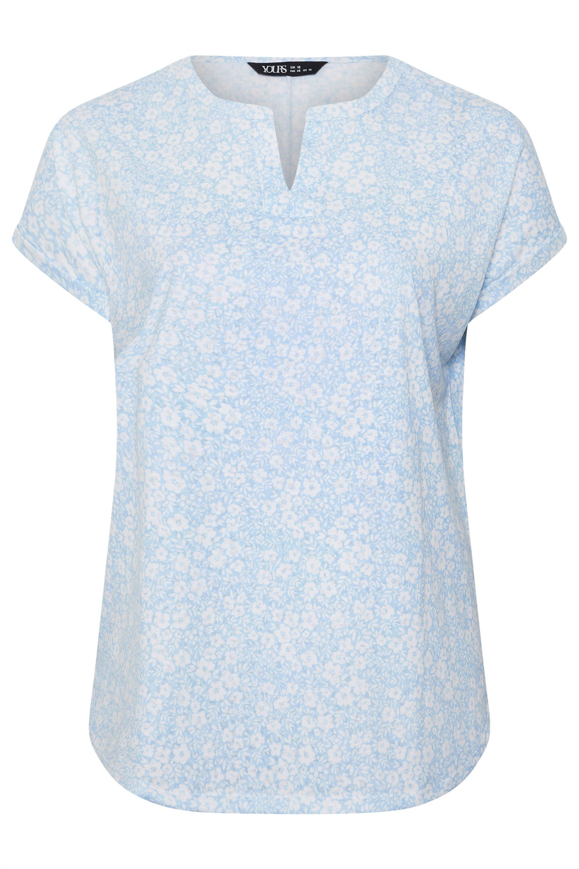 Yours Floral Burnout Notch Neck Top