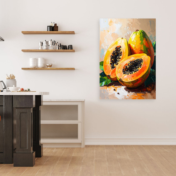 Obraz do kuchni baru jadalni, Papaja Owoce 20x30