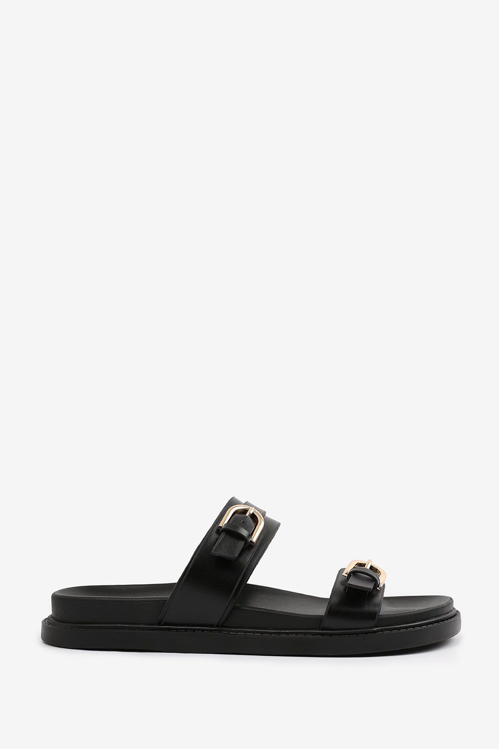 Where's That From Abril' Flatform Sandal With Double Buckle Strap Details