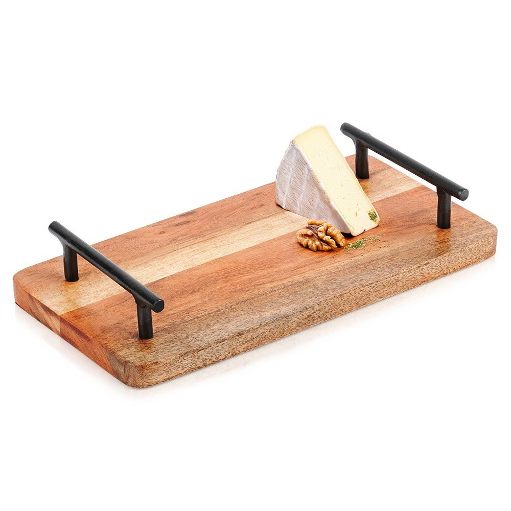 Taca do serwowania drewniana z uchwytami 30x15,5 cm
