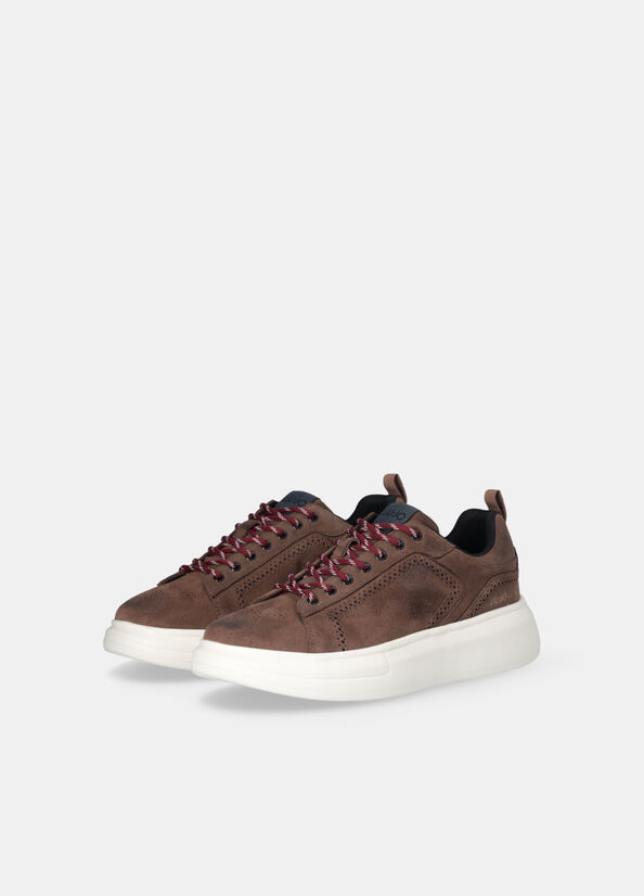 Sneakers platform in suede