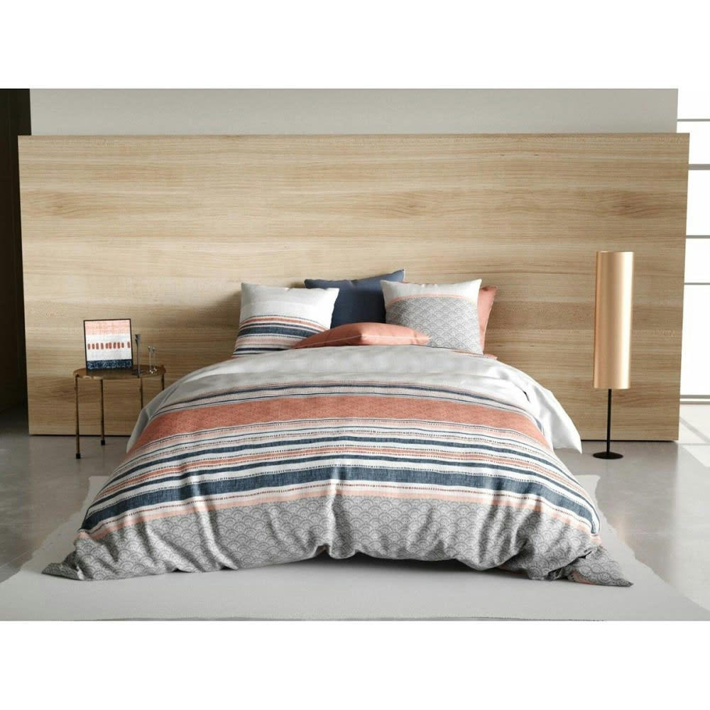 CHAKRA - Parure de couette 100% coton 57 fils imprimée 260x240 2 taies