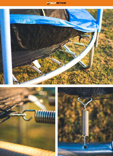 Trampolina Ogrodowa Dla Dzieci 8FT SunWood 252cm z Drabinką Siatka Wewnątrz