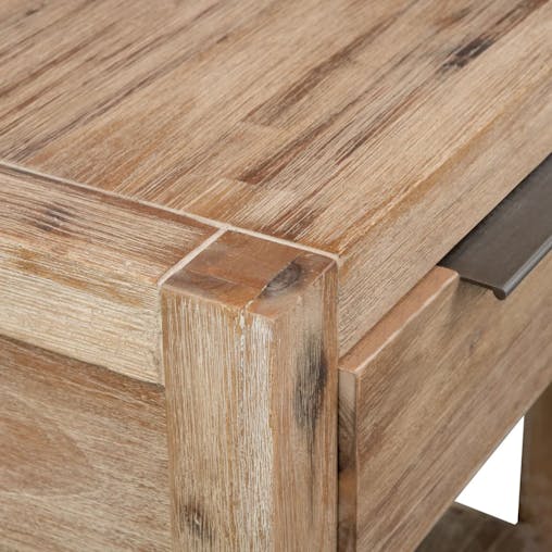 NNEVL Nightstand with Drawer 40x30x48 cm Solid Acacia Wood