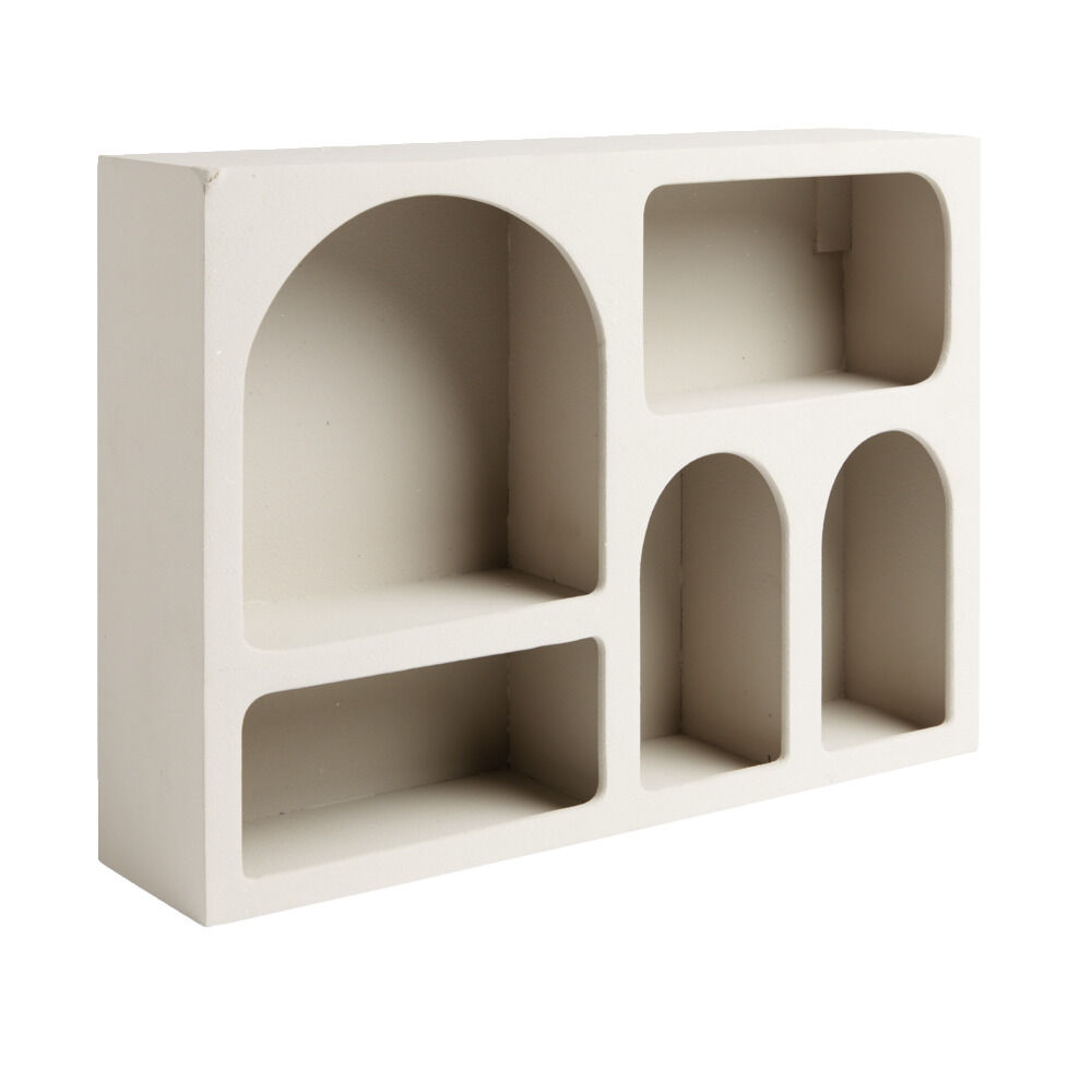 étagère en bois 6 niches blanc 40x9xH28cm