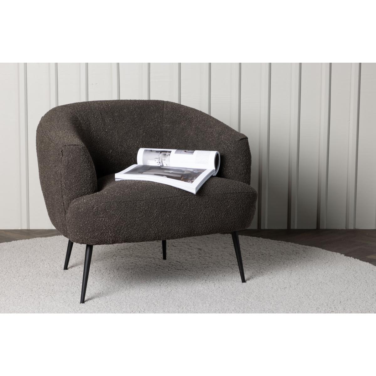 Svea - Vona fauteuil - boucle - donkergrijs