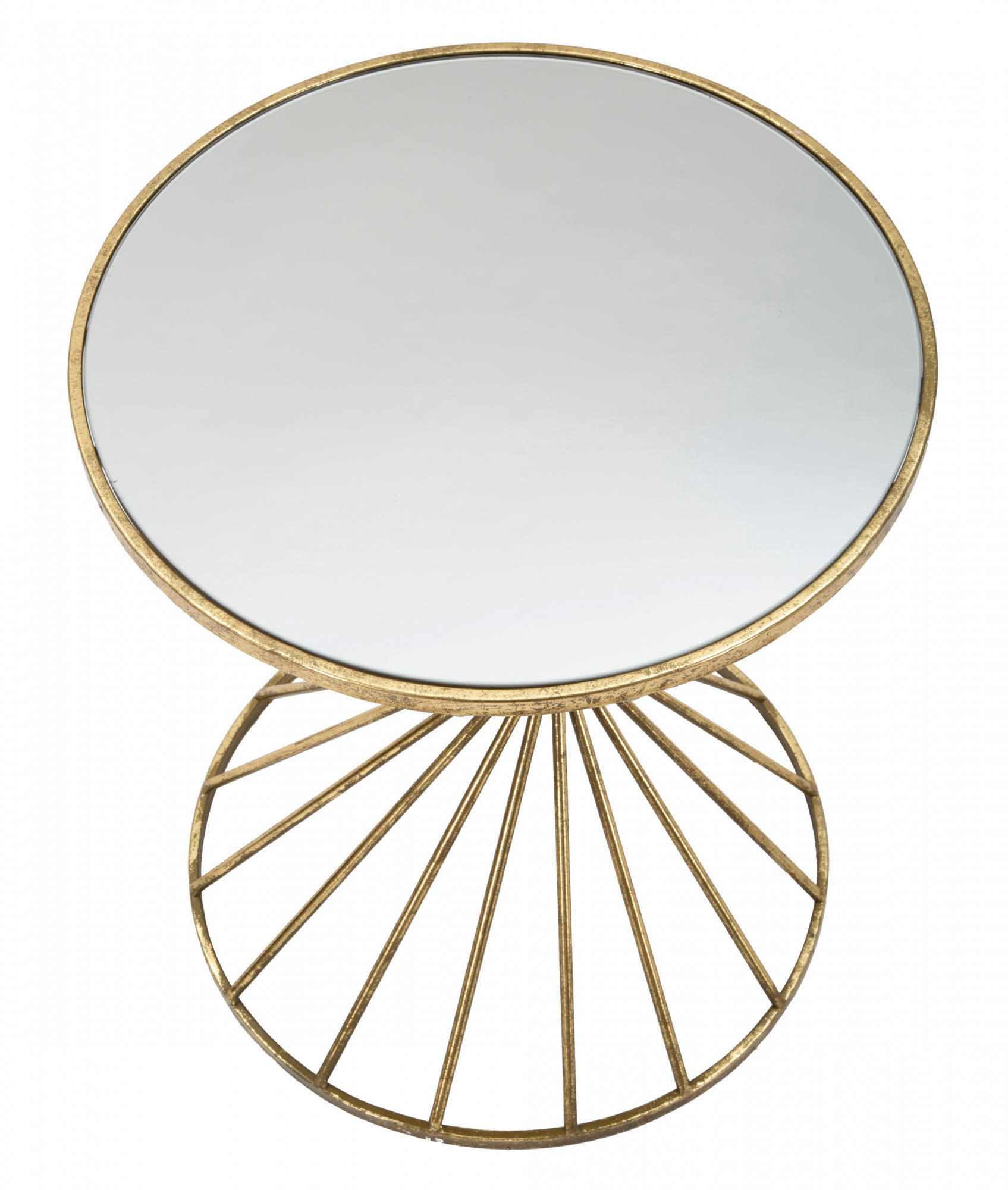 - Table basse décorée en fer et verre doré