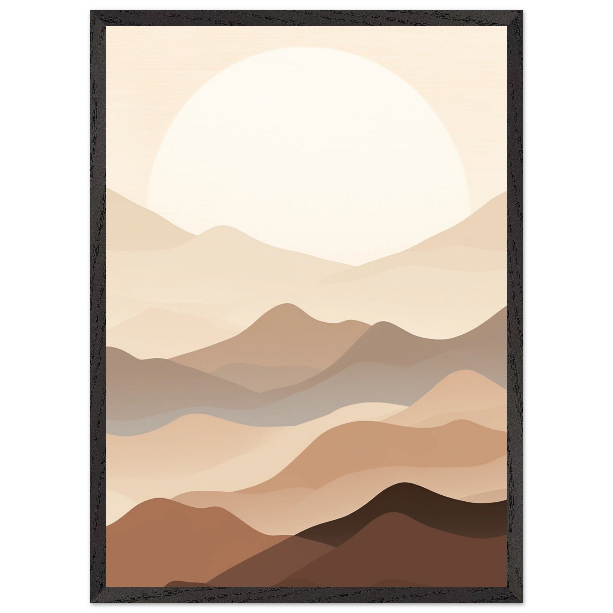 Artfulprints Poster met Lijst Japandi landscape  - 50x70 cm - Meerkleurig