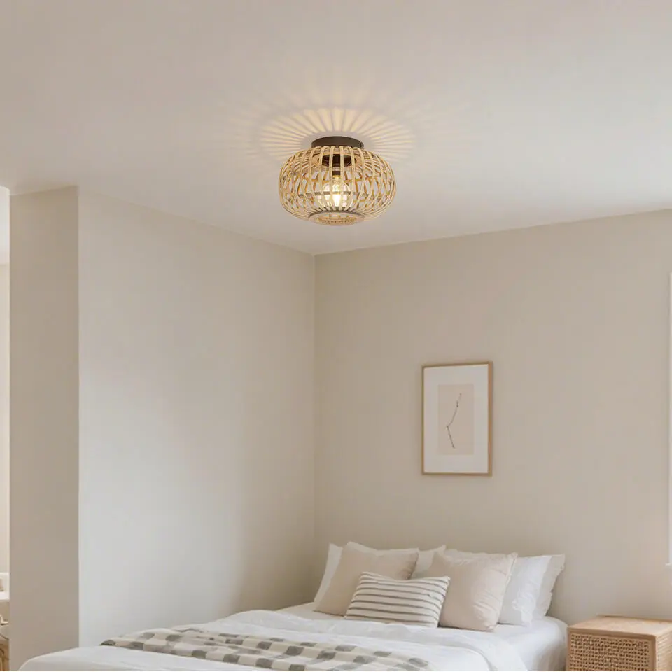 Qazqa plafondlamp amira beige e27